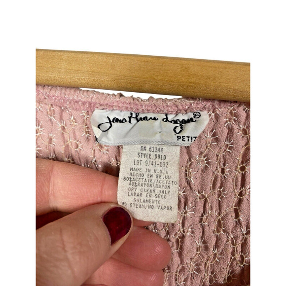 1960s Dress Pink 6P Pleat Skirt Scrunch Bodice Cottagecore Delicate Romantic Vtg - Picture 8 of 9